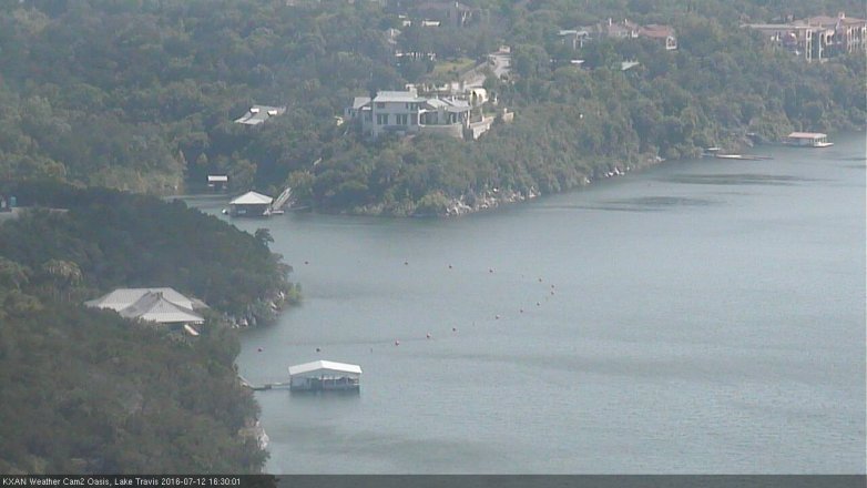 Lake Travis webcam, July 12, 2016 4:00 PM CT