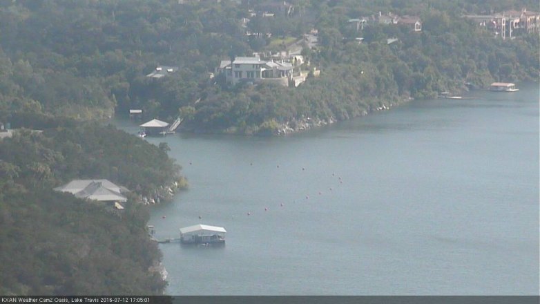 Lake Travis webcam, July 12, 2016 4:15 PM CT