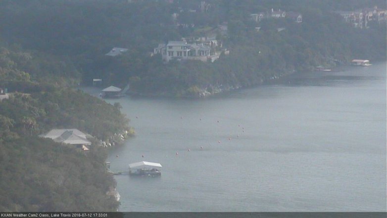 Lake Travis webcam, July 12, 2016 4:45 PM CT
