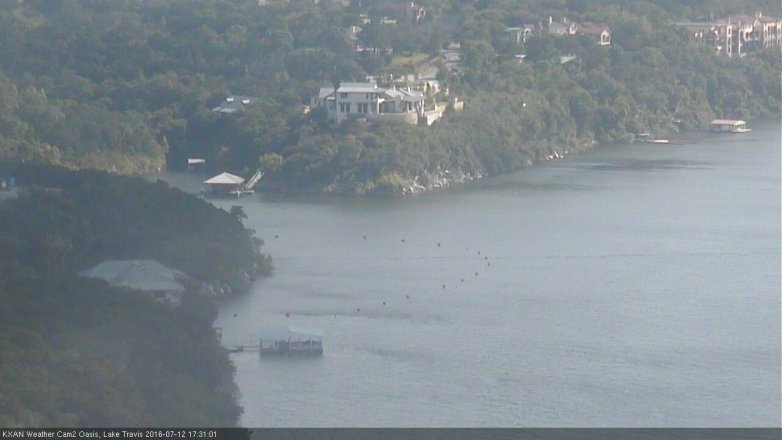 Lake Travis webcam, July 12, 2016 4:55 PM CT