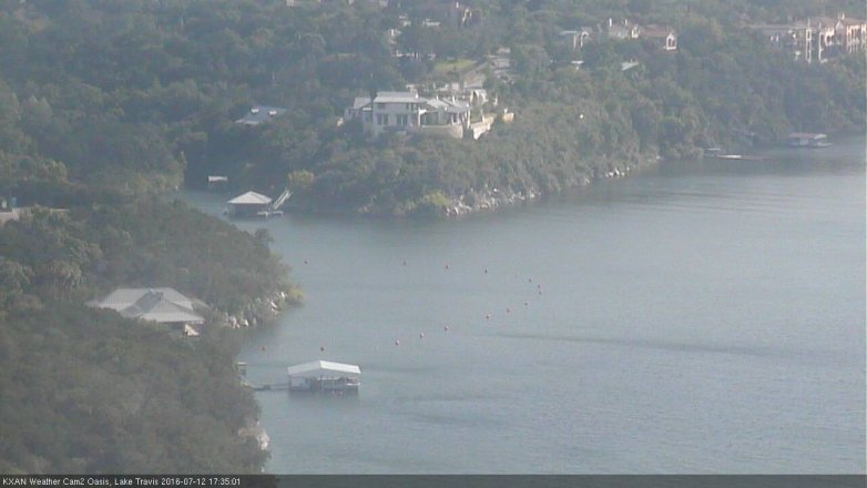 Lake Travis webcam, July 12, 2016 5:00 PM CT