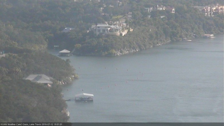 Lake Travis webcam, July 12, 2016 5:20 PM CT