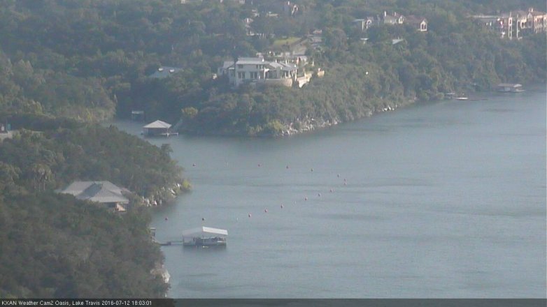 Lake Travis webcam, July 12, 2016 5:30 PM CT