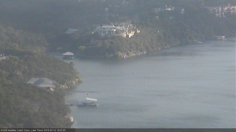 Lake Travis webcam, July 12, 2016 5:35 PM CT