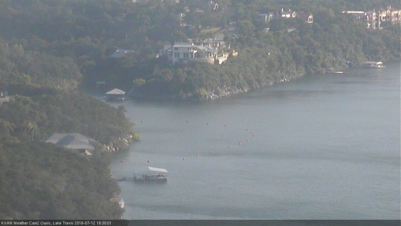 Lake Travis webcam, July 12, 2016 5:45 PM CT