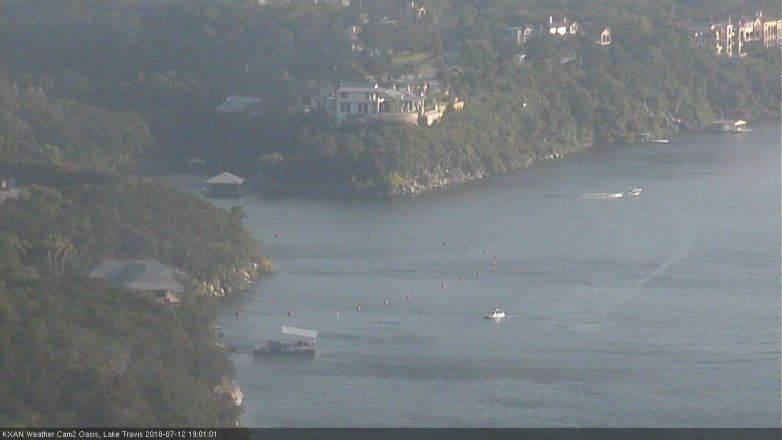 Lake Travis webcam, July 12, 2016 6:05 PM CT