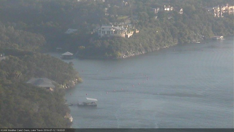 Lake Travis webcam, July 12, 2016 6:20 PM CT