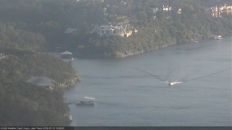 Lake Travis webcam, July 12, 2016 6:25 PM CT