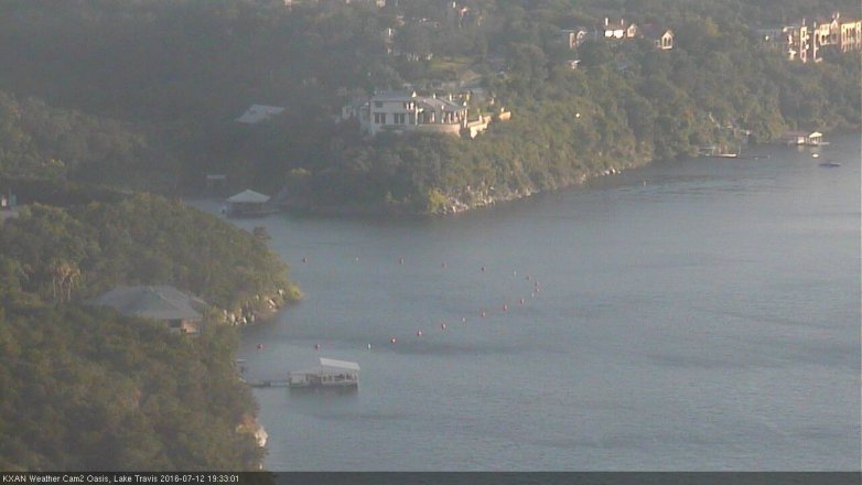 Lake Travis webcam, July 12, 2016 6:40 PM CT