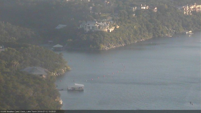 Lake Travis webcam, July 12, 2016 6:50 PM CT