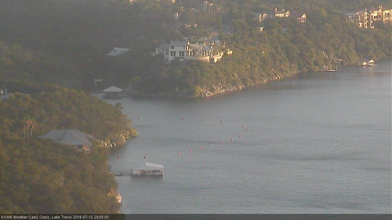 Lake Travis webcam, July 12, 2016 7:05 PM CT