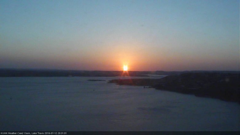 Lake Travis webcam, July 12, 2016 7:45 PM CT