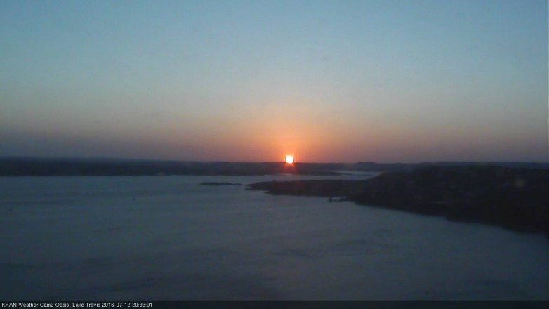 Lake Travis webcam, July 12, 2016 7:50 PM CT