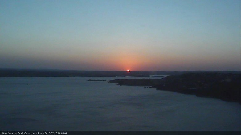 Lake Travis webcam, July 12, 2016 8:00 PM CT