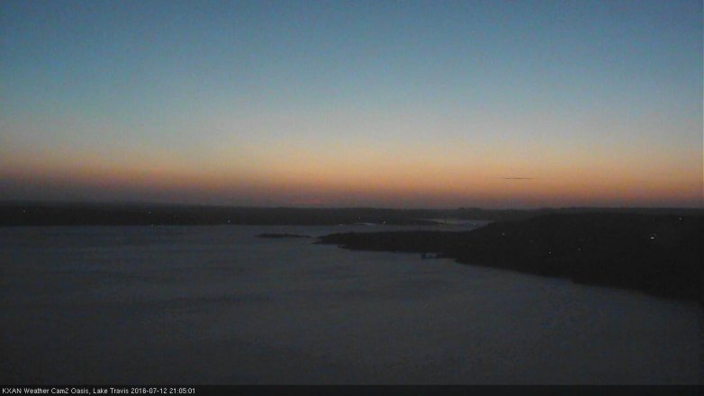 Lake Travis webcam, July 12, 2016 8:10 PM CT