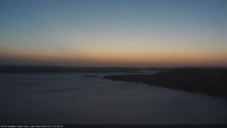 Lake Travis webcam, July 12, 2016 8:15 PM CT