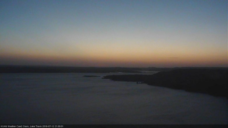 Lake Travis webcam, July 12, 2016 8:20 PM CT