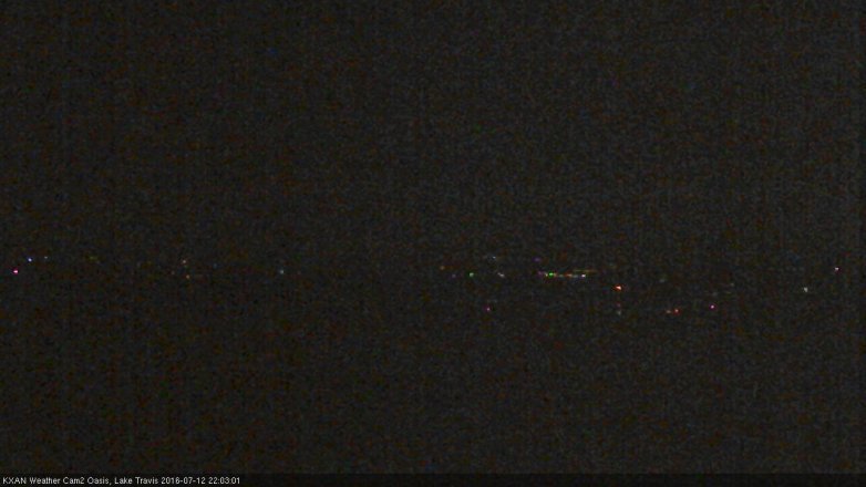Lake Travis webcam, July 12, 2016 9:20 PM CT