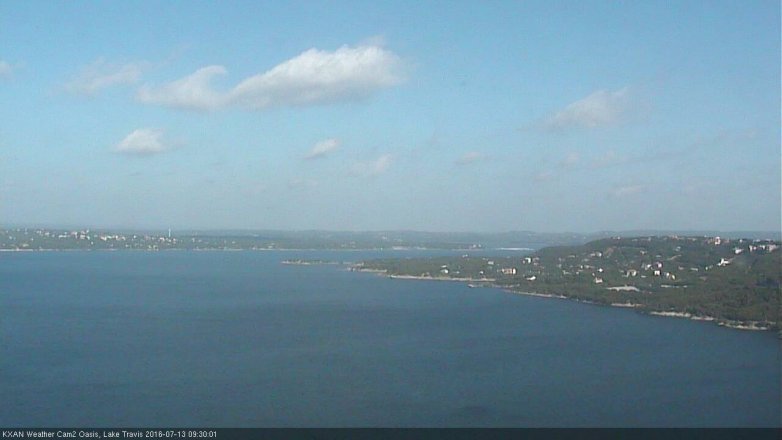 Lake Travis webcam, July 13, 2016 9:00 AM CT