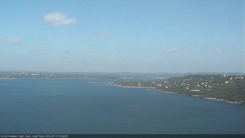 Lake Travis webcam, July 13, 2016 9:15 AM CT