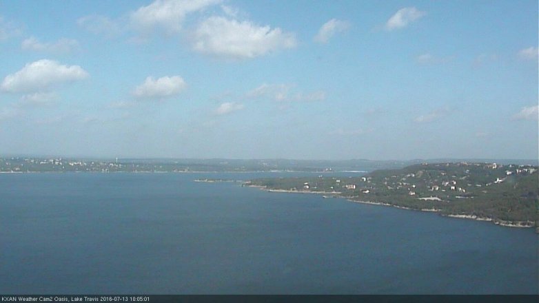 Lake Travis webcam, July 13, 2016 9:35 AM CT