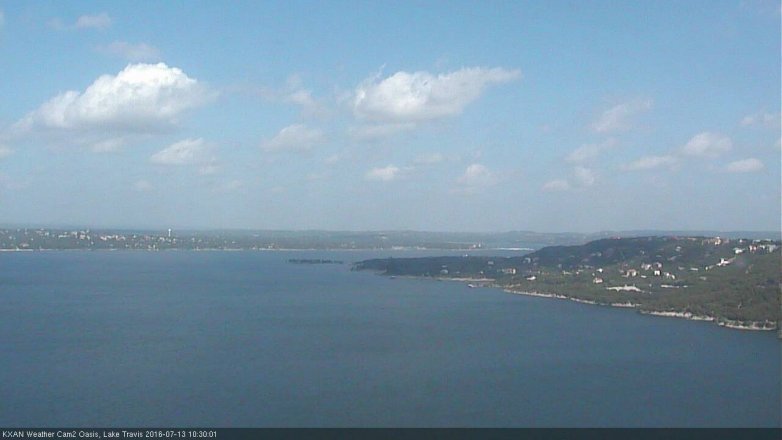 Lake Travis webcam, July 13, 2016 9:40 AM CT