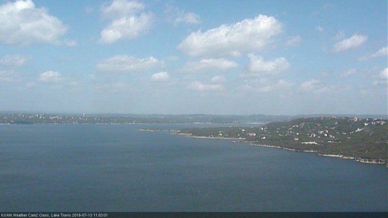 Lake Travis webcam, July 13, 2016 10:10 AM CT