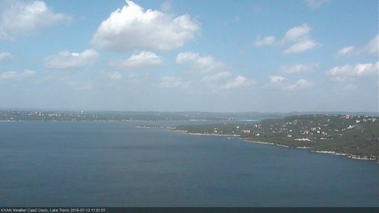 Lake Travis webcam, July 13, 2016 10:15 AM CT