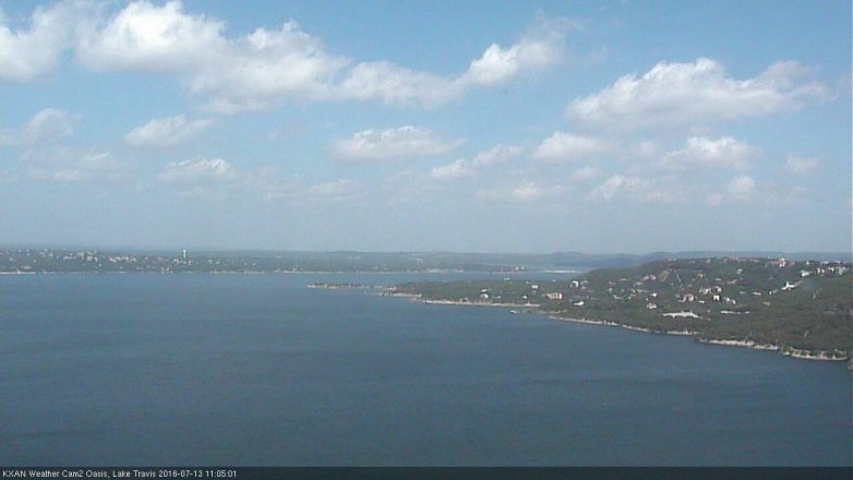 Lake Travis webcam, July 13, 2016 10:20 AM CT
