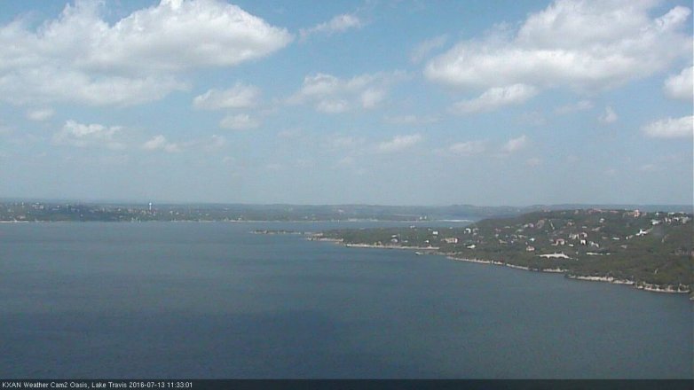 Lake Travis webcam, July 13, 2016 10:50 AM CT