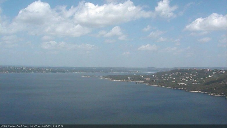 Lake Travis webcam, July 13, 2016 11:00 AM CT