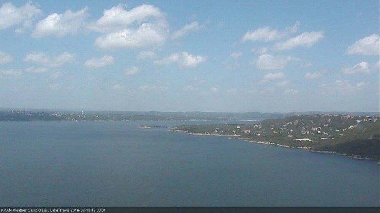 Lake Travis webcam, July 13, 2016 11:15 AM CT