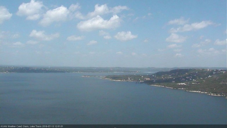 Lake Travis webcam, July 13, 2016 11:25 AM CT