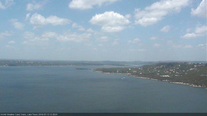 Lake Travis webcam, July 13, 2016 11:45 AM CT