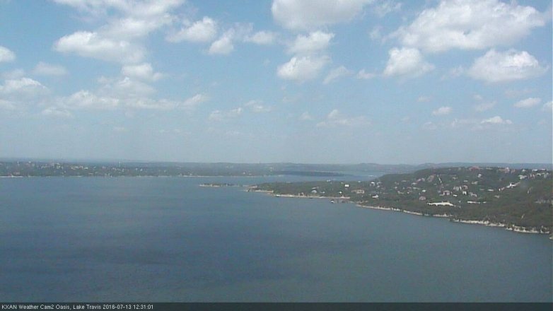 Lake Travis webcam, July 13, 2016 11:55 AM CT