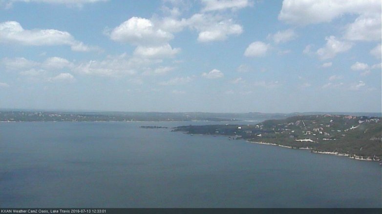 Lake Travis webcam, July 13, 2016 12:05 PM CT