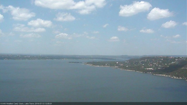 Lake Travis webcam, July 13, 2016 12:10 PM CT