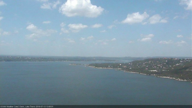 Lake Travis webcam, July 13, 2016 12:20 PM CT