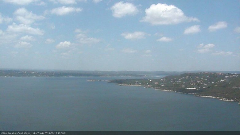 Lake Travis webcam, July 13, 2016 12:35 PM CT