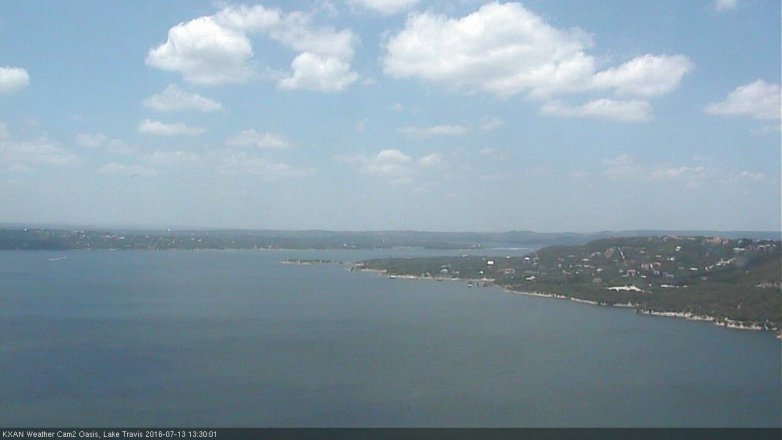 Lake Travis webcam, July 13, 2016 12:40 PM CT