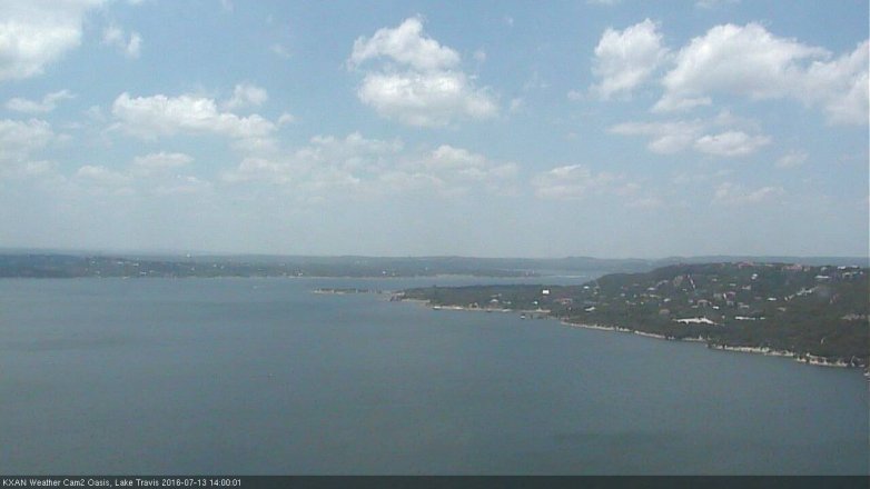 Lake Travis webcam, July 13, 2016 1:10 PM CT