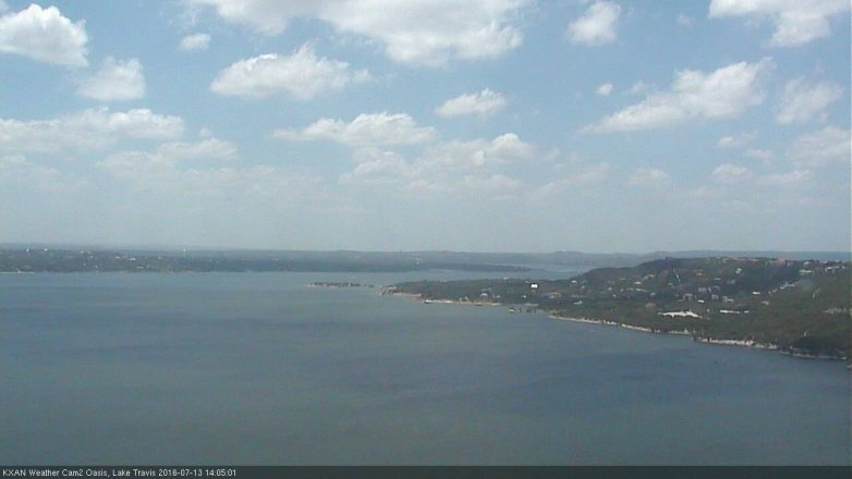 Lake Travis webcam, July 13, 2016 1:25 PM CT