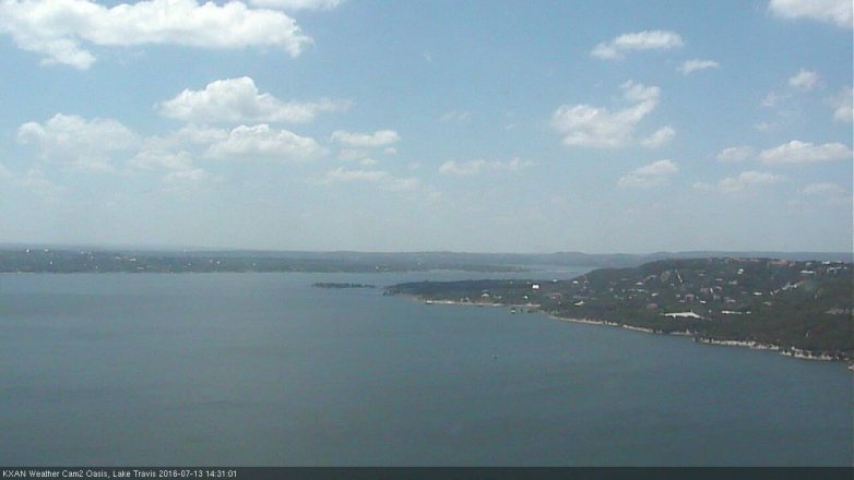 Lake Travis webcam, July 13, 2016 1:35 PM CT