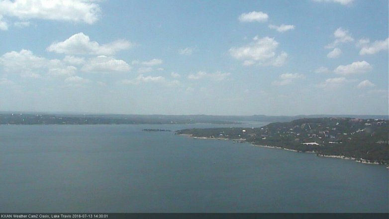 Lake Travis webcam, July 13, 2016 1:55 PM CT