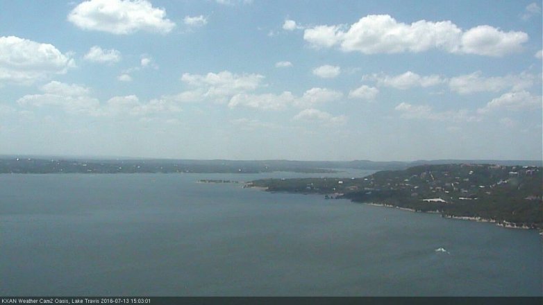 Lake Travis webcam, July 13, 2016 2:10 PM CT