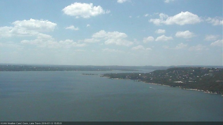Lake Travis webcam, July 13, 2016 2:15 PM CT