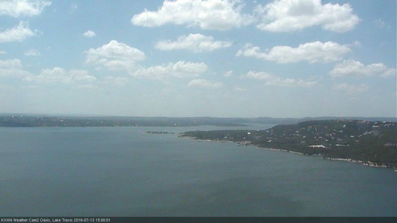 Lake Travis webcam, July 13, 2016 2:30 PM CT