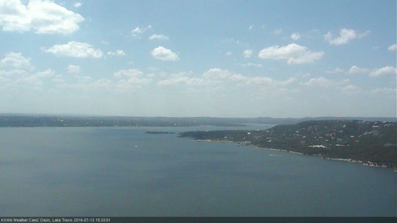 Lake Travis webcam, July 13, 2016 2:40 PM CT