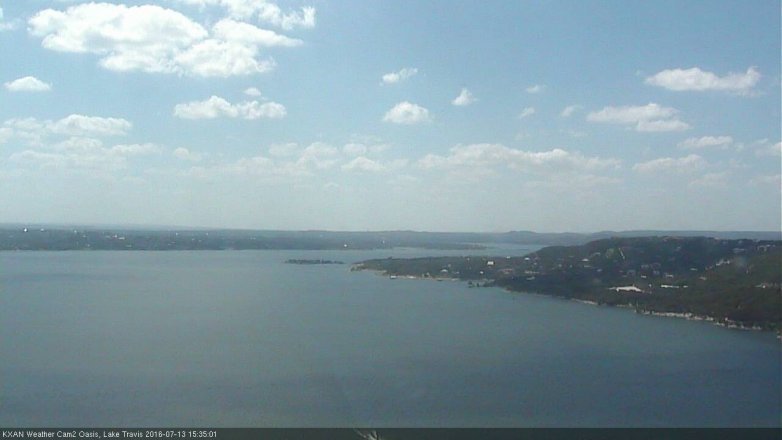 Lake Travis webcam, July 13, 2016 2:50 PM CT