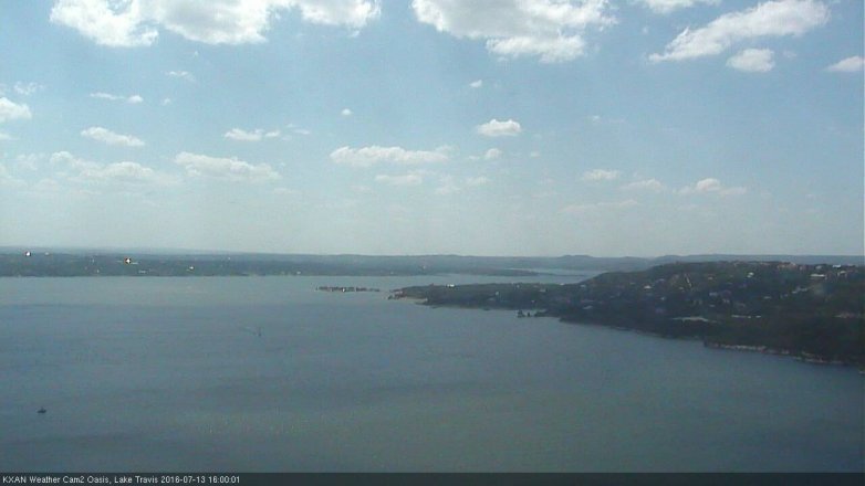 Lake Travis webcam, July 13, 2016 3:20 PM CT